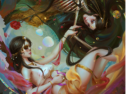 白骨 插画