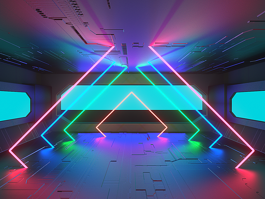 C4D oc赛博朋克背景