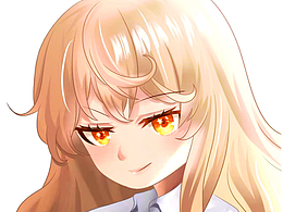 日系美少女头像插画