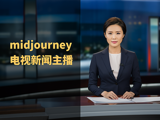midjourney生成---电视新闻主播