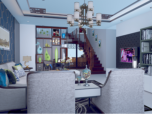 复式楼翻新，新人效果图（个人主页-ZNjQ4OTM1ODA=） - 建筑/空间 - 站酷设计师坛淵岛主原创素材 - 站酷ZCOOL