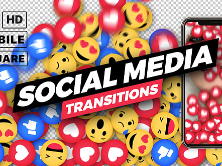 AE模板|时尚卡通动态表情帖动画标题介绍社交媒体开场