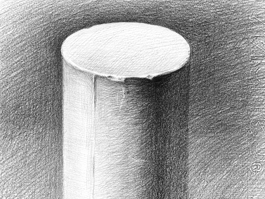 石膏几何体圆柱体绘画
