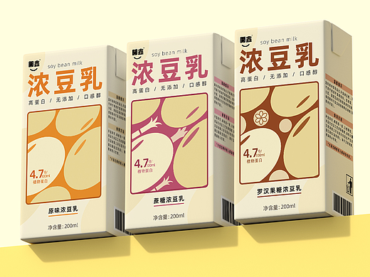 {我今天必须喝点豆乳}-開鑫浓豆乳包装设计