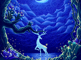 线圈插画-林深见鹿