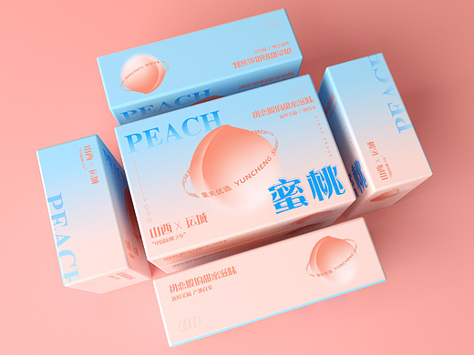 原创手绘水蜜桃包装设计扁平风格
