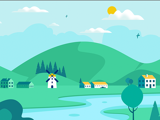 AE摄像机小山庄动画