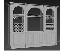 3dmax美式酒柜制作