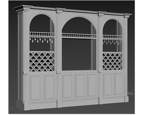 3dmax美式酒柜制作