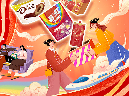 玛氏箭牌 x 京东品牌日 插画主kv