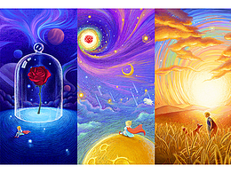 小王子原创线圈插画