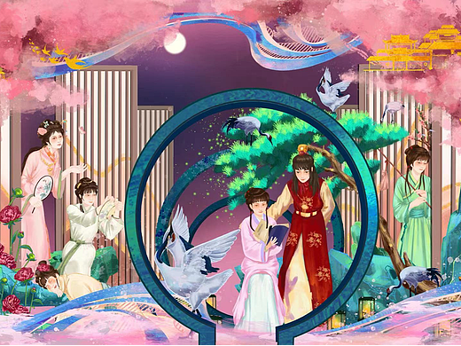 梦幻红楼（个人主页-ZNjA2MDAwNTI=） - 商业插画 - 站酷设计师亦白_Yibai原创素材 - 站酷ZCOOL