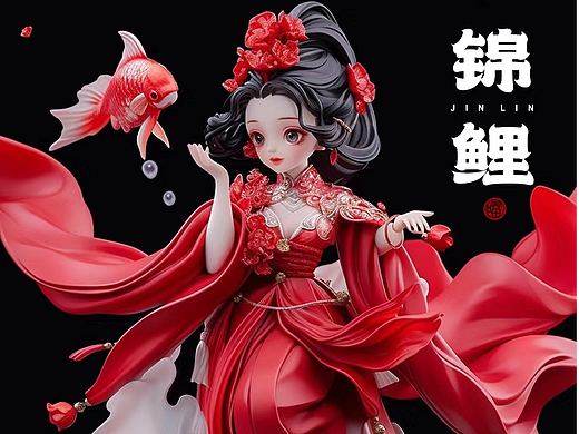 如何成为IP手办建模师，今天做的是锦鲤女孩