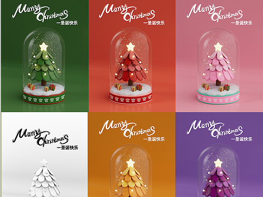 C4D圣诞树建模渲染