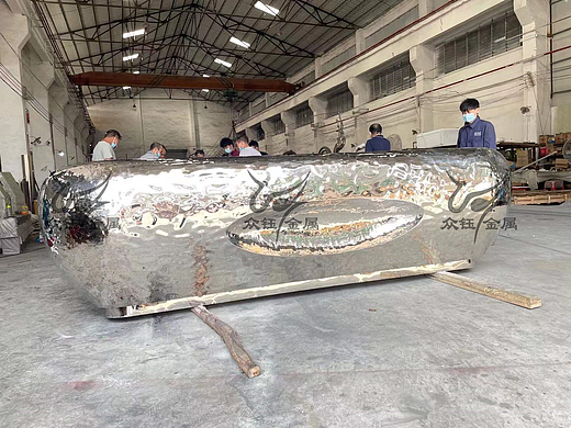 售楼部大堂双色不锈钢接待台 医疗美容公司吧台