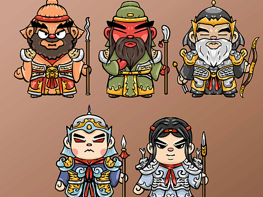 卡通五虎上将