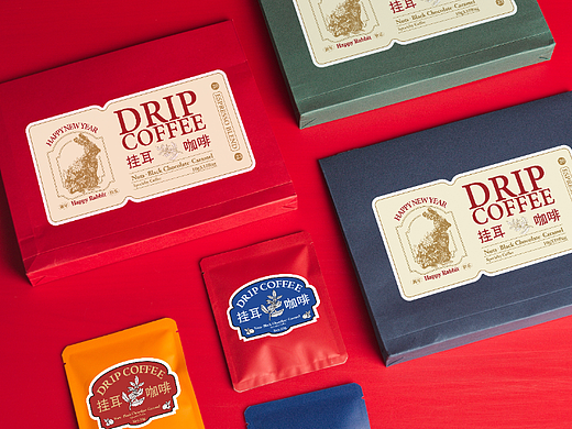 新年挂耳咖啡包装设计