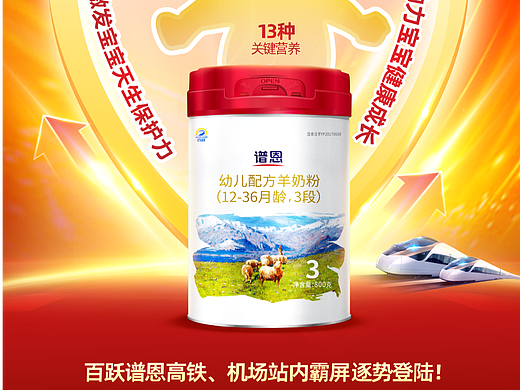 羊奶粉机场+高铁广告宣传