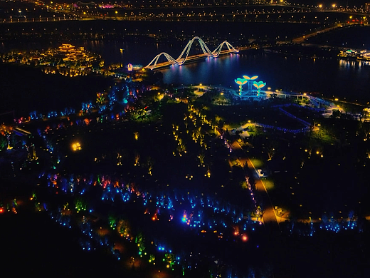 【中华海棠园】夜景航拍，盐城市盐南高新区南海未来城（个人主页-ZNjE0MjY5MjQ=） - 短片 - 站酷设计师CH陈辉原创素材 - 站酷ZCOOL