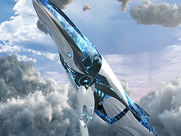 CG概念鲸鱼漫游