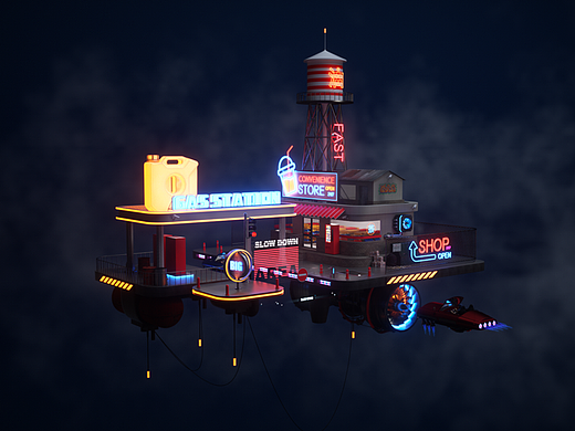 赛博朋克-空中加油站