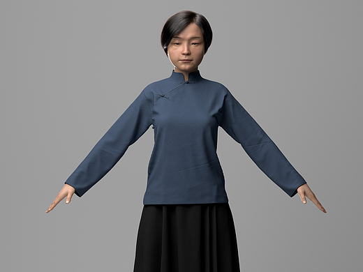 超写实美少女数字人模型影视UE角色——大婶儿