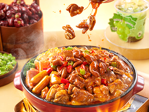 美食摄影/好有食欲炒鸡煲