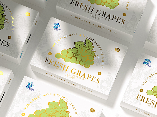 晴王葡萄阳光玫瑰包装盒、水果通用包装、简约高端大气