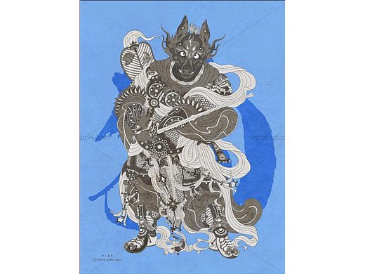 狗年十二生肖属相传统插画