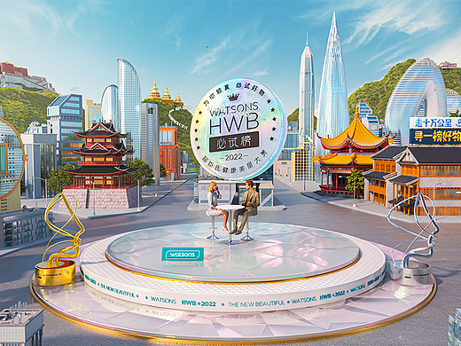 屈臣氏十万公里寻一榜好物直播背景图