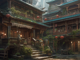 AI创作|东方古建筑场景概念