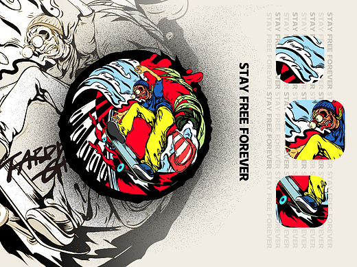 STAY FREE FOREVER 潮流品牌插图设计