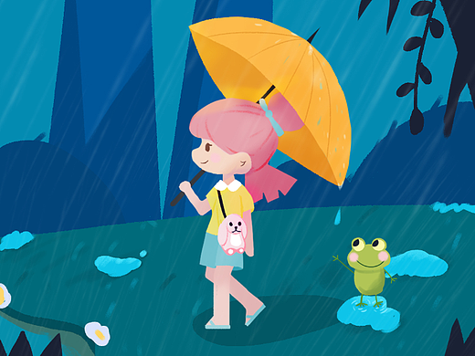 天气插画（雨天）#y园糖插画打卡21天#day15