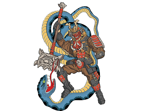 經(jīng)典武士錘大蛇（個(gè)人主頁(yè)-ZNjQ0NTYzNjA=） - 新銳潮流插畫(huà) - 站酷設(shè)計(jì)師臧軒原創(chuàng)素材 - 站酷ZCOOL