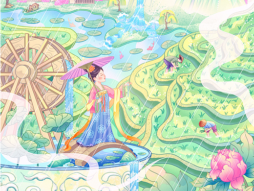 谷雨|二十四节气插画