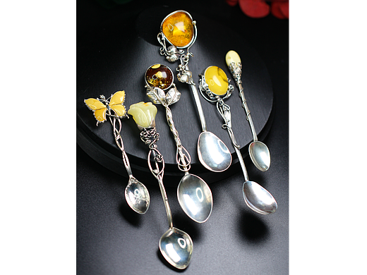 食之器｜复古琥珀银勺（个人主页-ZNTk2MDMzNjQ=） - 首饰设计 - 站酷设计师本觉银品原创素材 - 站酷ZCOOL