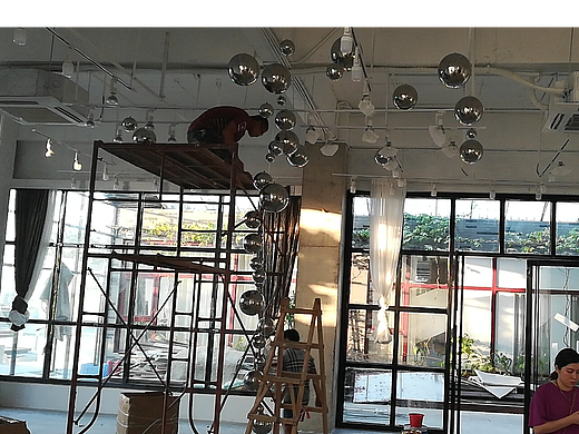 施工现场花絮，#尚美实景装饰，#网红商业街装饰整体方案执行，让艺术与时尚创造商业价