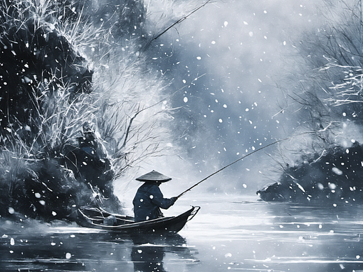 独钓寒江雪
