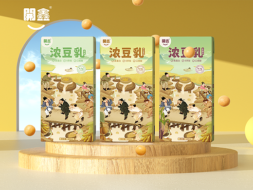 開鑫浓豆乳包装设计|中国风味浓豆乳