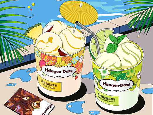 哈根达斯插画KV