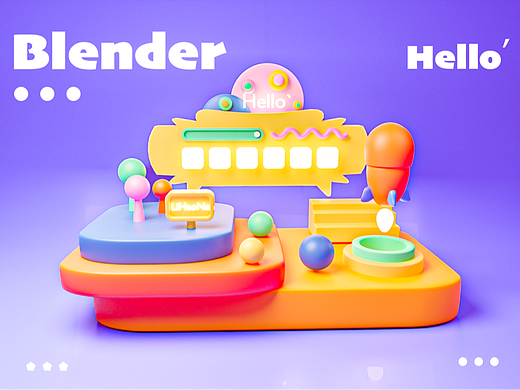 随便渲染一个积木玩玩