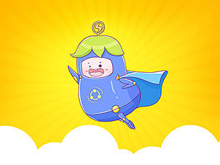 茄子快传吉祥物 -- 快乐蓝闪（深色版）（个人主页-ZMTI5NjM4NDA=） - IP形象 - 站酷设计师小白LYN原创素材 - 站酷ZCOOL