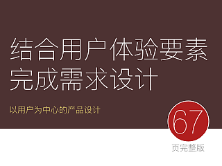 结合用户体验要素，完成需求设计 67页完整版