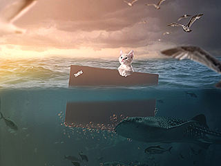 笔记本创意海报合成