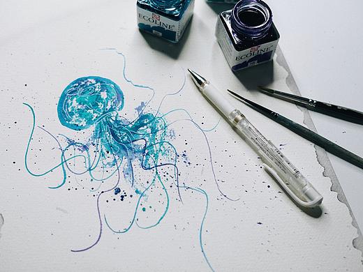 皮忠招牌水母怎麼畫
