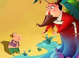 金斧头银斧头故事--PT技法在儿童插画创作中的运用