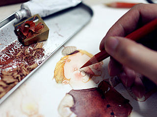 一张水彩儿插的绘画过程