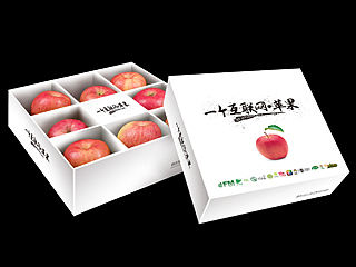一个互联网苹果/烟台苹果/新鲜水果/包装礼盒纸盒设计