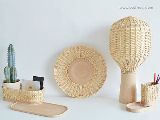 柳条编织和实木邂逅