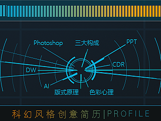 科幻风格配色创意个人简历